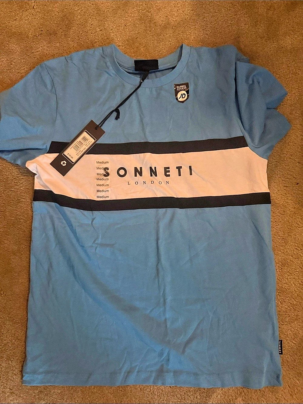 Sonneti London Kanda Tee Color Block Blue & White Medium